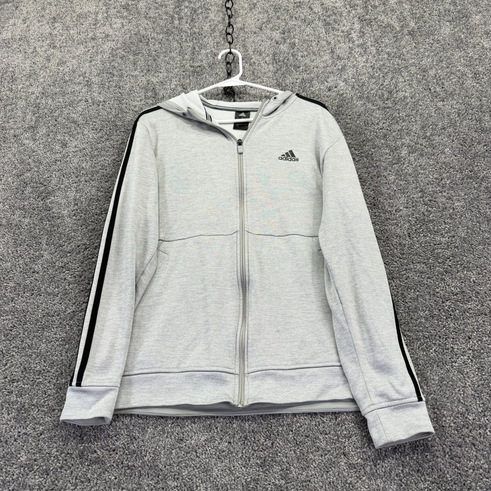 Adidas Sweatshirt Mens M Grey Climawarm Full Zip Hoodie